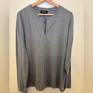 NWT Express Heather Gray Long Sleeve Shirt